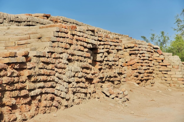 Mohenjo daro ruins close Indus river in Larkana district Sindh Pakistan