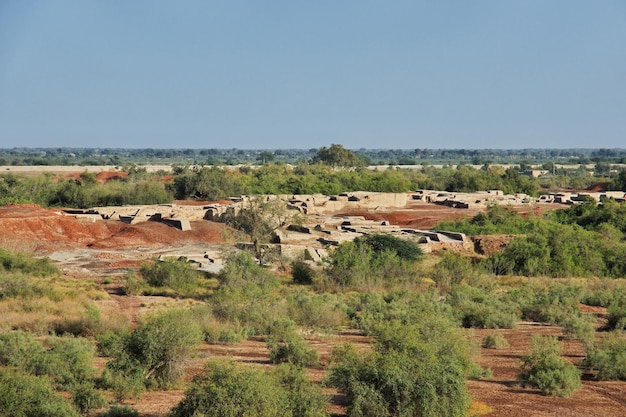 Mohenjo daro ruins close Indus river in Larkana district Sindh Pakistan