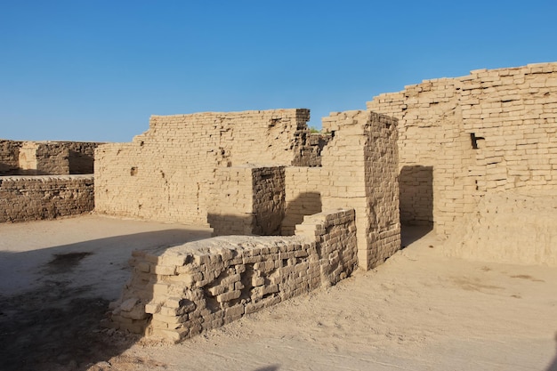 Mohenjo daro ruins close Indus river in Larkana district Sindh Pakistan