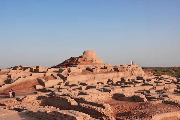 Mohenjo daro ruins close Indus river in Larkana district Sindh Pakistan