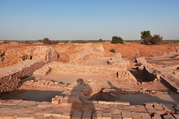 Mohenjo daro ruins close Indus river in Larkana district Sindh Pakistan