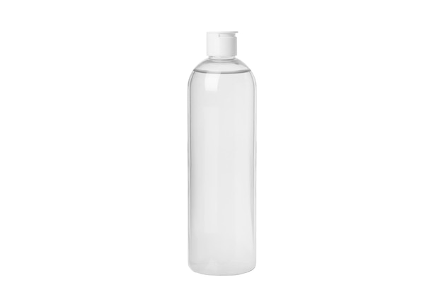 Moisturizing toner serum micellar water isolated on white background Transparent cosmetic bottles With dispenser