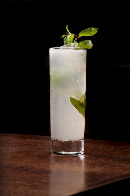 Mojito cocktail on dark background