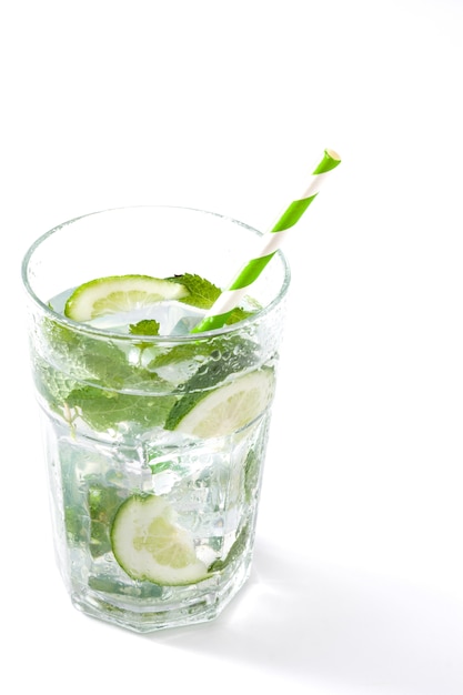 Mojito cocktail in glass isolated on white