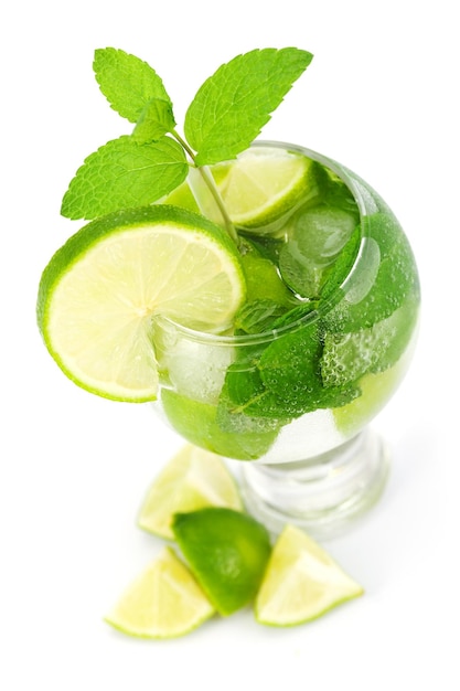 Mojito cocktail isolated on white