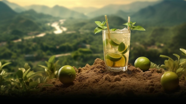 mojito cocktail isolatedHD 8K wallpaper Stock Photographic Image