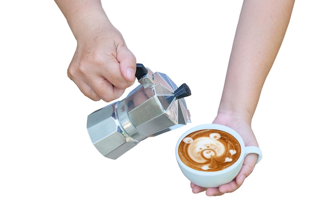 Moka coffee pot to make espresso on hand