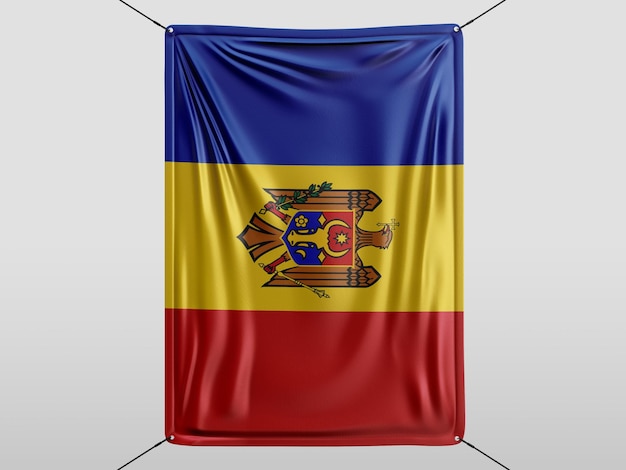 moldova of 3D render flag Isolated and white background