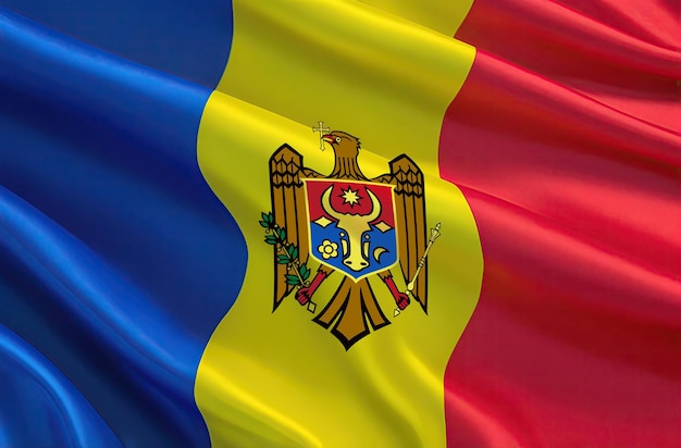 Photo moldovan flag for national day or independence day of moldova