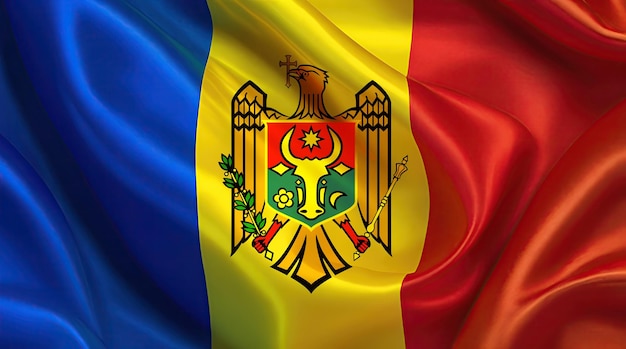 Photo moldovan flag for national day or independence day of moldova