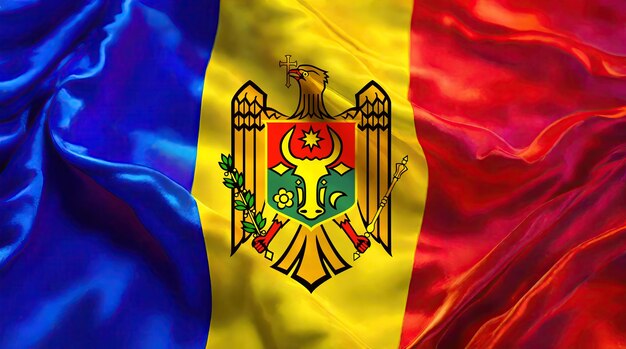 Photo moldovan flag for national day or independence day of moldova