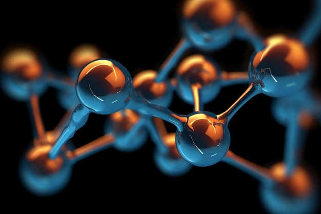 Molecular Structure Science background 3D Render