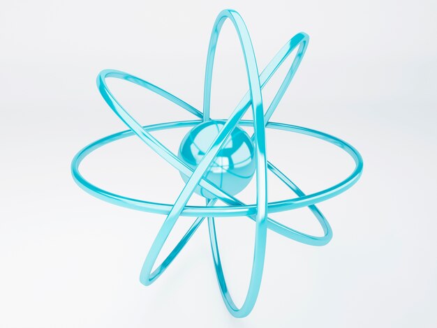 Molecule, atom on white background