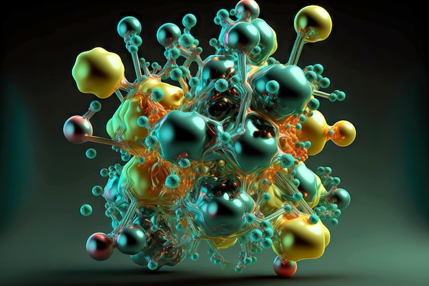 Molecule by unidentified virus concept created with generative ai