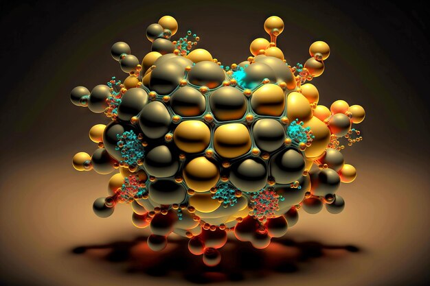 Molecule by unidentified virus concept created with generative ai