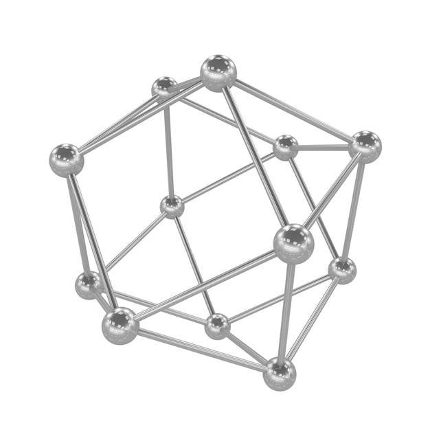 molecule, crystal lattice 3d illustration, 3D render