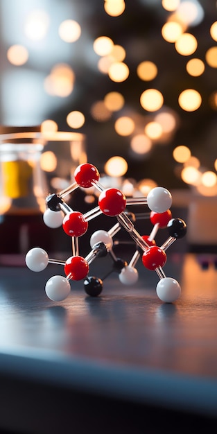 Photo molecule structure model representation