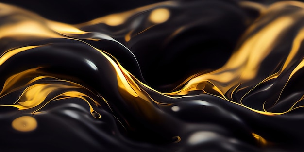 Molten gold flowing in a continuous stream