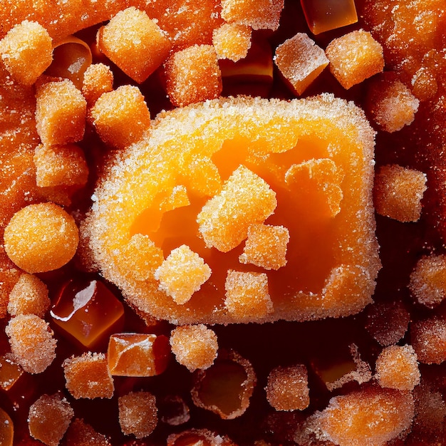 Molten hot sugar cooking caramel illustration Generative AI