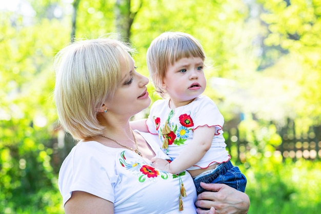 Mom and daughter spending time together on a walk