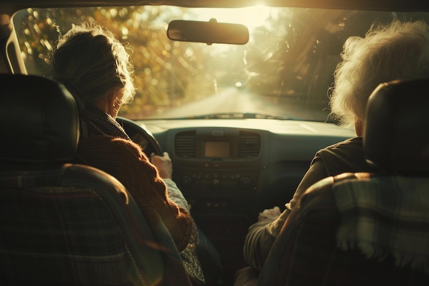 Mom and grandma enjoying a scenic drive