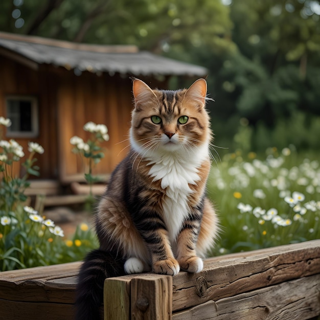 a moment of playful curiosity A curlyhaired cat its bright green eyes sparkling with mischief