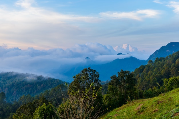 Mon Sone View Point, Doi Pha Hom Pok National Park, Angkhang mountain, chiang mai, Thailand