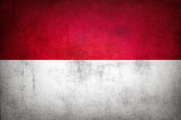 Monaco flag with grunge texture.