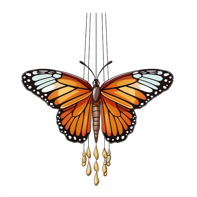 Monarch_Butterfly_cute_cartoon_style_Sticker