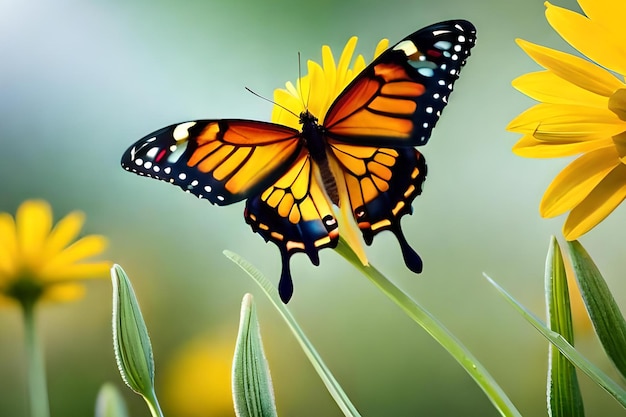 A monarch butterfly on a flower