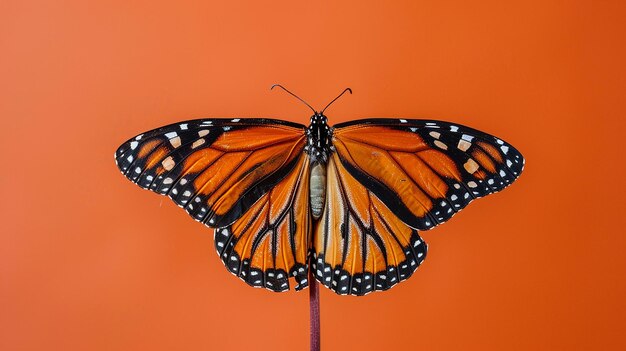 Photo a monarch butterfly with black markings on its wings