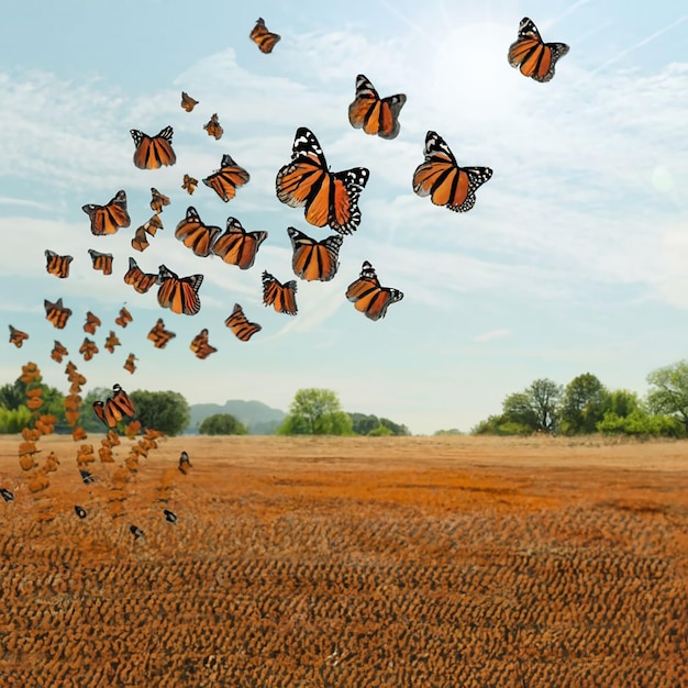 Photo monarch marvel spectacular migration unveils natures orange amp black symphony