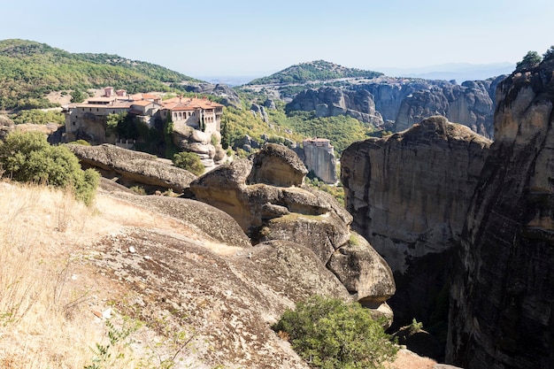 The monasteries of Meteora are located just outside the town of Kalabaka Greece