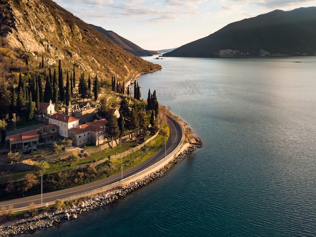 Monastery of Banja on the shore of Kotor Bay Adriatic sea Montenegro