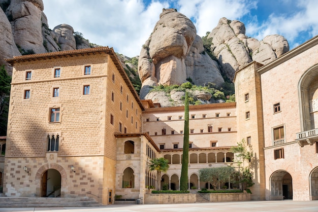 Monastery, Santa Maria de Montserrat is a Benedictine abbey located on the mountain near Barcelona, Catalonia, Spain