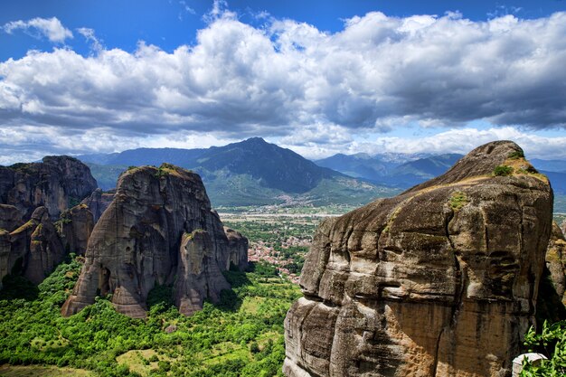 Monastery on top of rock in Meteora, Greece