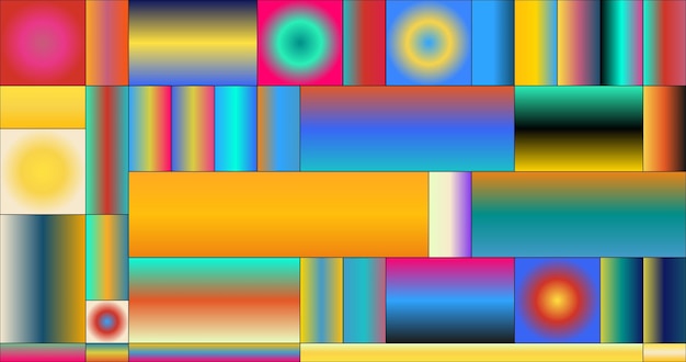 Mondrain abstract art Square pattern line Coloful wallpaper