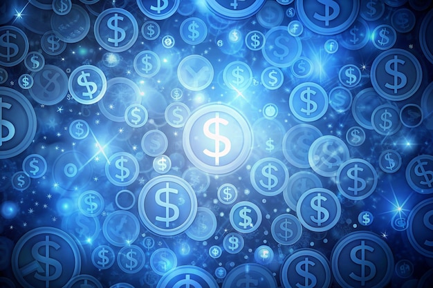 Money Background A blue abstract background with money symbols