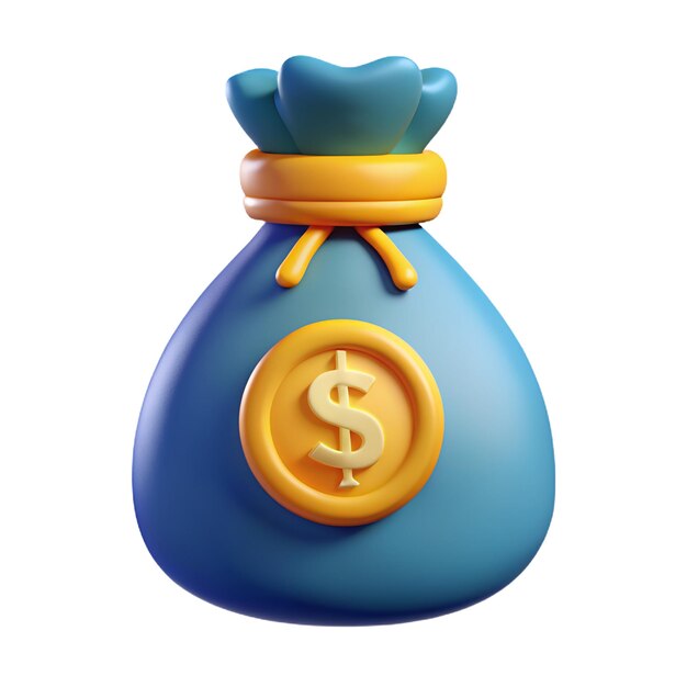 Money bag with dollar icon Cash interest rate business and finance return on investment financial solution prepayment and down payment concept 3d