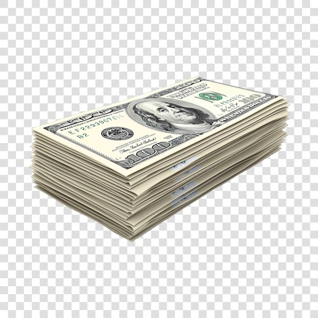 money bill stack 3d realisticon transparent background