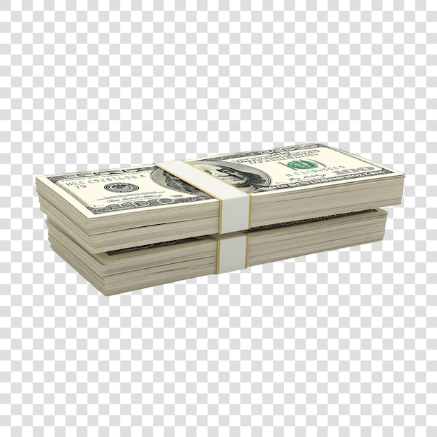 money bill stack 3d realisticon transparent background