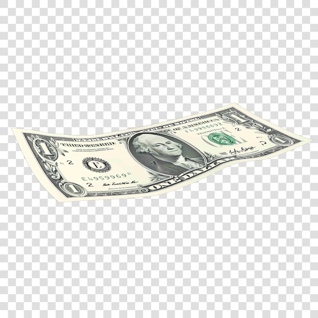 Money dollar paper 3d realisticon transparent background