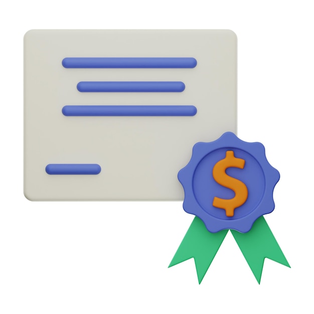 Money Finance Icon 3d rendering on isolated background