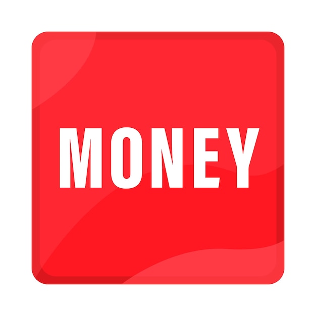 Money icon button in red color