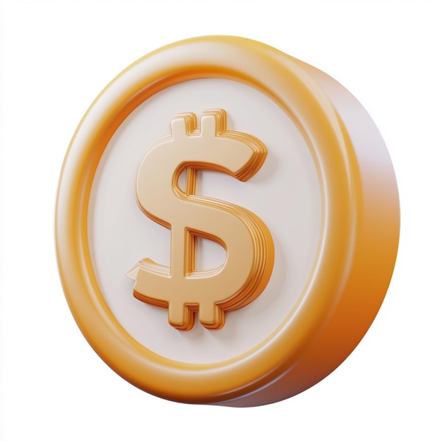 Photo money icon with dollar coin icon 3d rendering vector