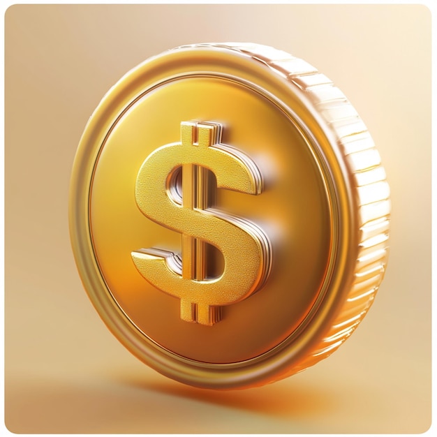 Photo money icon with dollar coin icon 3d rendering vector