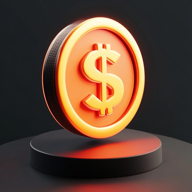 Photo money icon with dollar coin icon 3d rendering vector