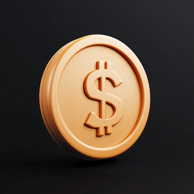 Money icon with dollar coin icon 3d rendering vector