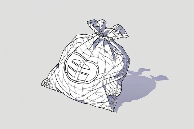 Photo money money sack polygonal low poly wireframe background money