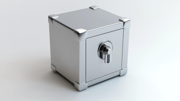 Photo money safe with lock 3d illustration